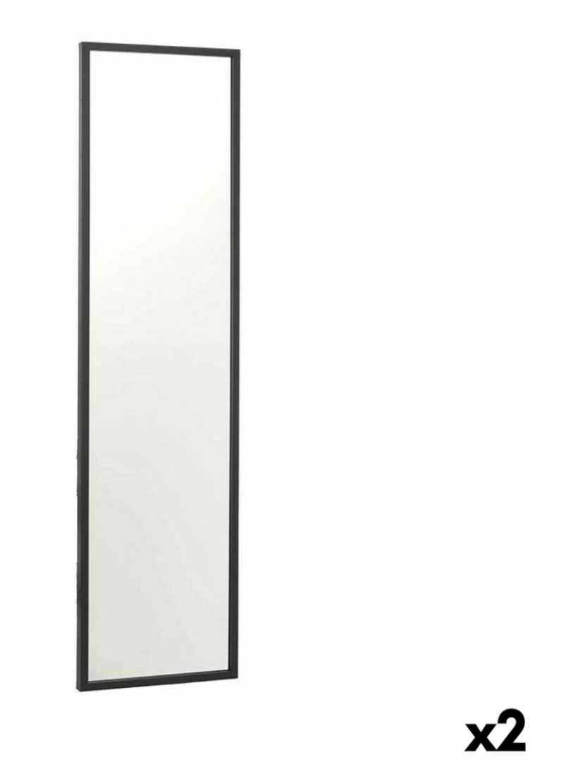 Gift Decor - Espelho de parede 30 x 120 cm Preto Madeira MDF (2 Unidades)