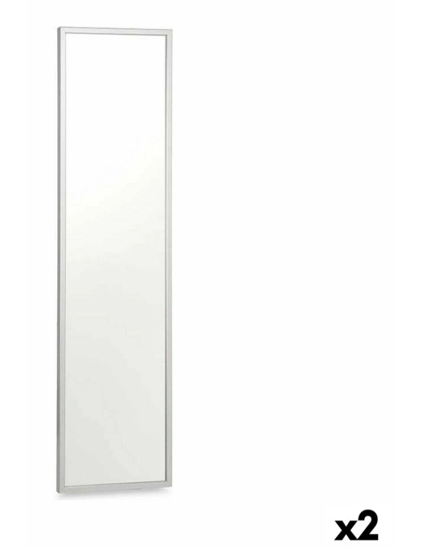 Gift Decor - Espelho de parede 30 x 120 cm Prateado Madeira MDF (2 Unidades)