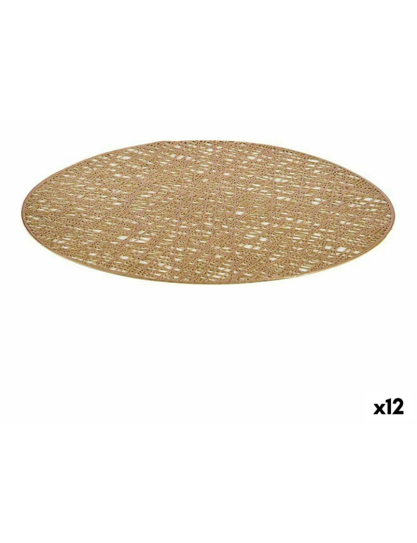 Kinvara - Individuais Dourado Plástico (Ø 38 cm) (12 Unidades)