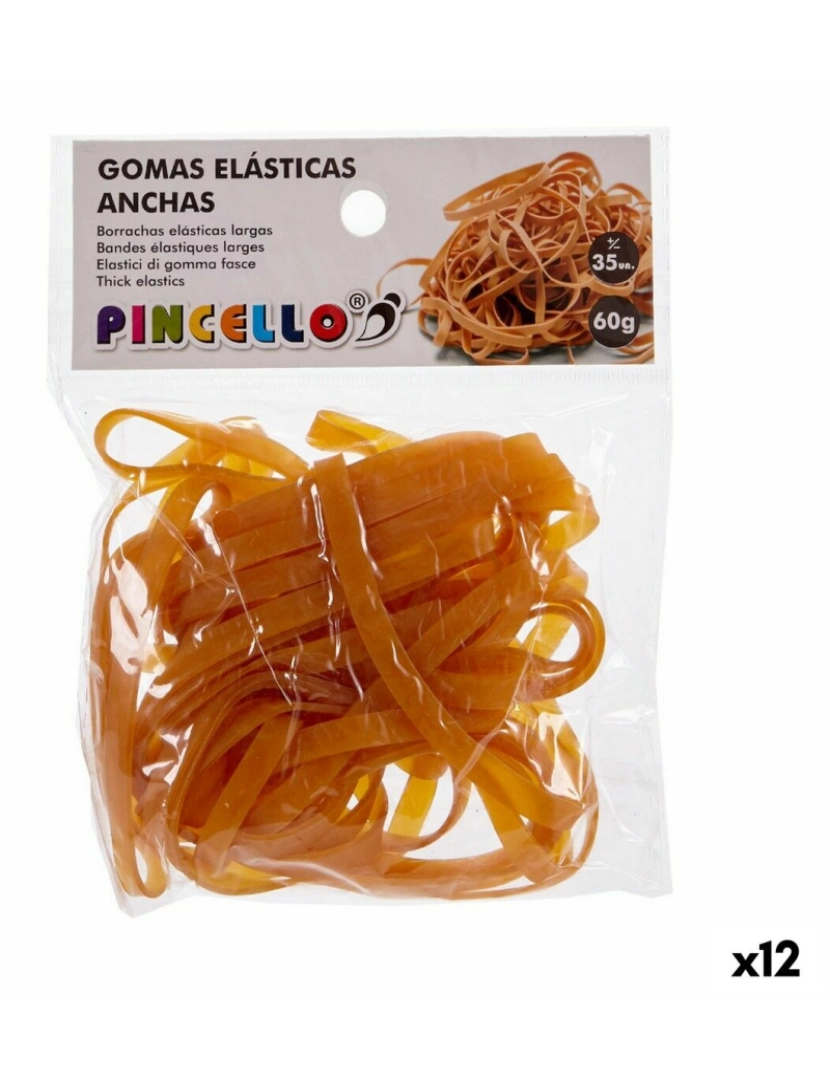 Pincello - Tiras elásticas Larga Amarelo (12 Unidades)