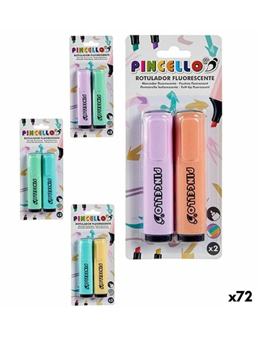 Pincello - Marcador Fluorescente Pastel (72 Unidades)