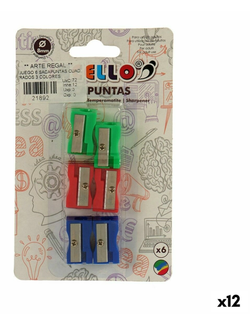 Pincello - Afia-lápis Multicolor Conjunto (12 Unidades)