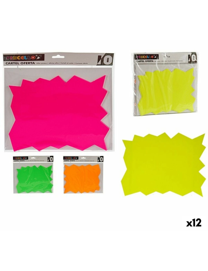 Pincello - Etiquetas adesivas Placa 25 x 26,5 cm (12 Unidades)