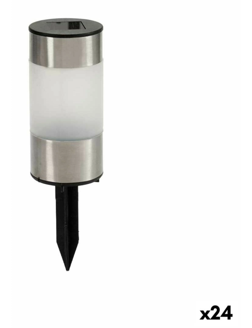 Ibergarden - Lâmpada solar Baliza Branco Preto Transparente 6,3 x 21,5 x 6,3 cm (24 Unidades)