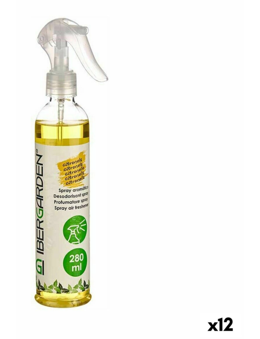 Ibergarden - Spray Ambientador Citronela 280 ml (12 Unidades)