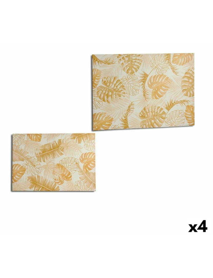 Gift Decor - Tela Folha de planta Dourado 120 x 80 x 2,5 cm (4 Unidades)