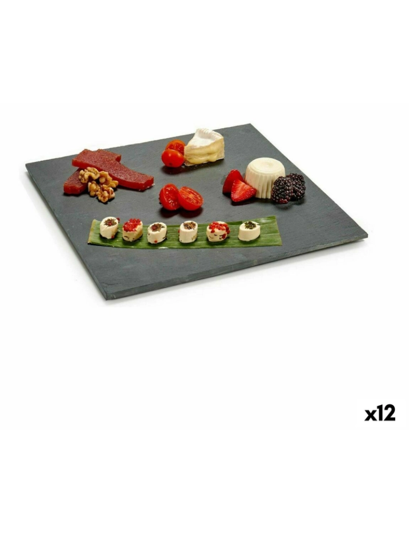 imagem de bandeja de aperitivos Preto Ardósia 30 x 0,5 x 30 cm (12 Unidades)1