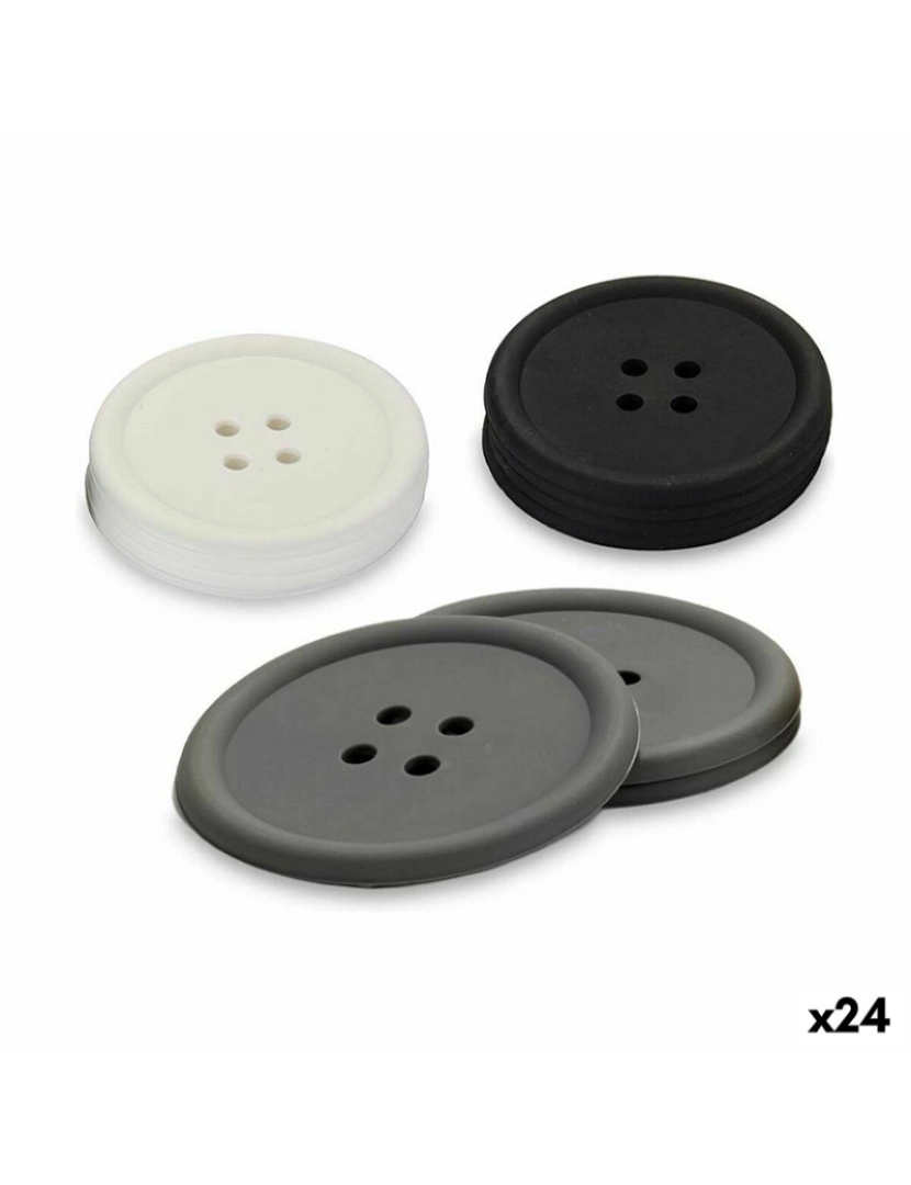 BB - Base para Copos Botão Conjunto Silicone (24 Unidades)