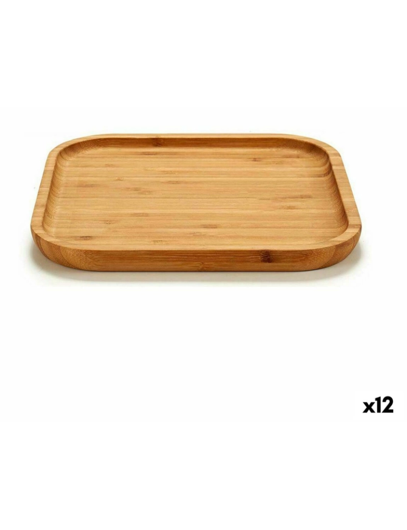 imagem de bandeja de aperitivos Quadrado Castanho Bambu 20 x 1,5 x 20 cm (12 Unidades)1