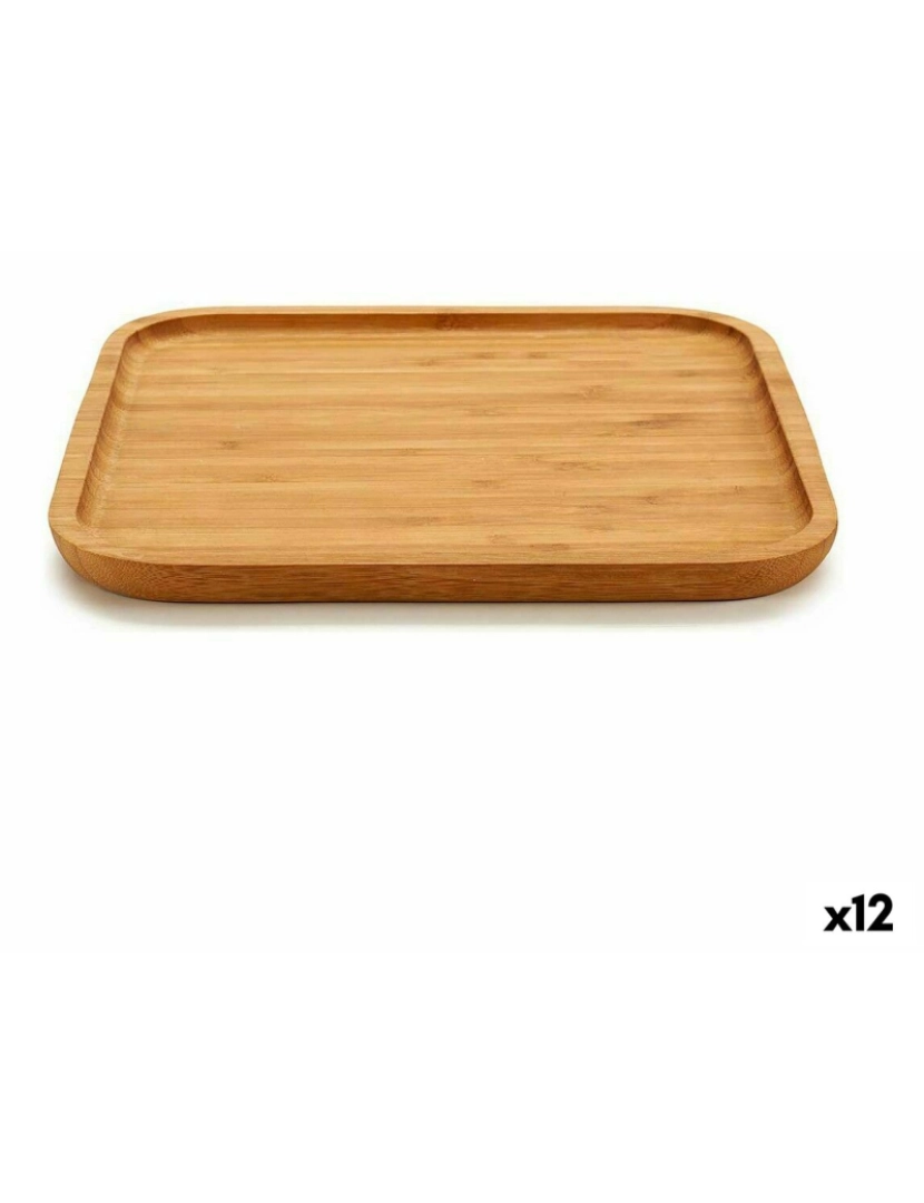 imagem de bandeja de aperitivos Quadrado Castanho Bambu 25 x 1,5 x 25 cm (12 Unidades)1