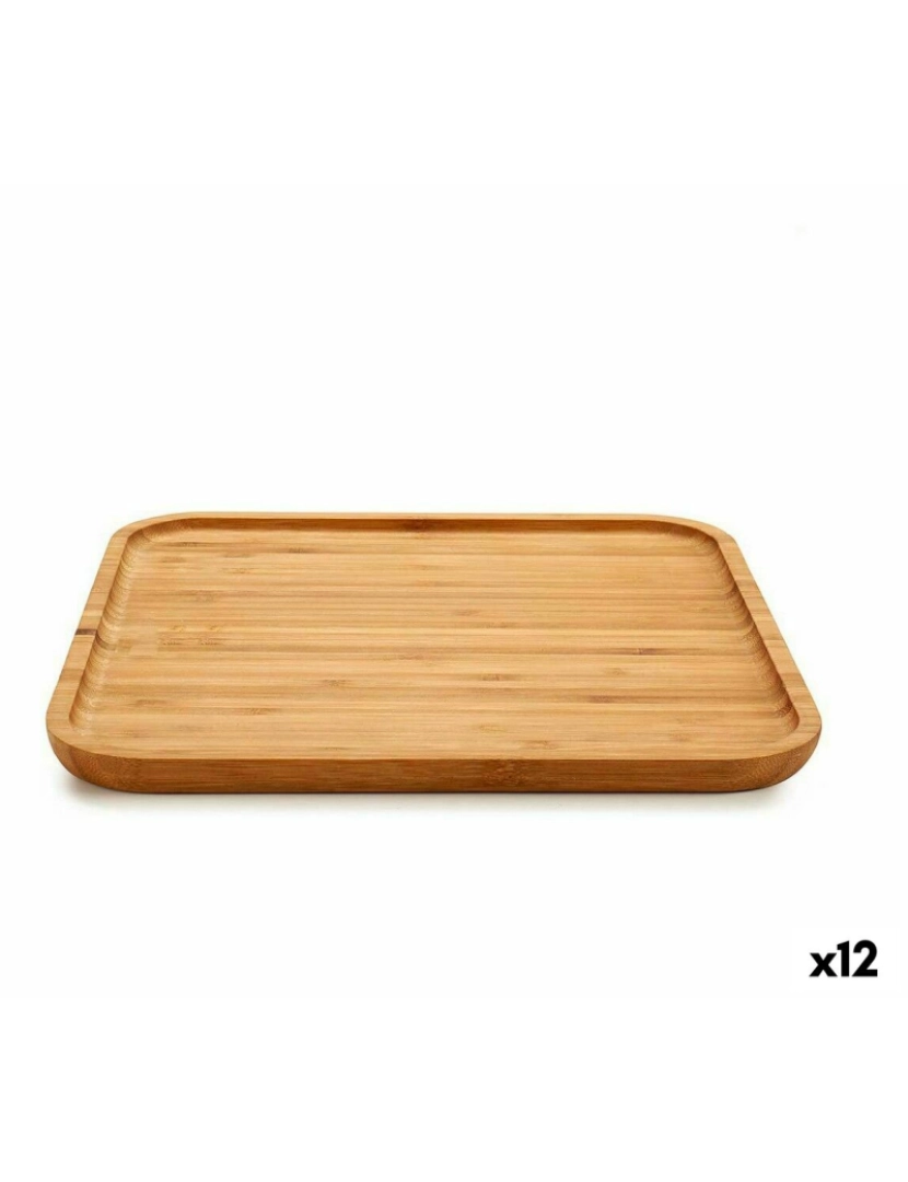 imagem de bandeja de aperitivos Quadrado Castanho Bambu 30 x 1,5 x 30 cm (12 Unidades)1