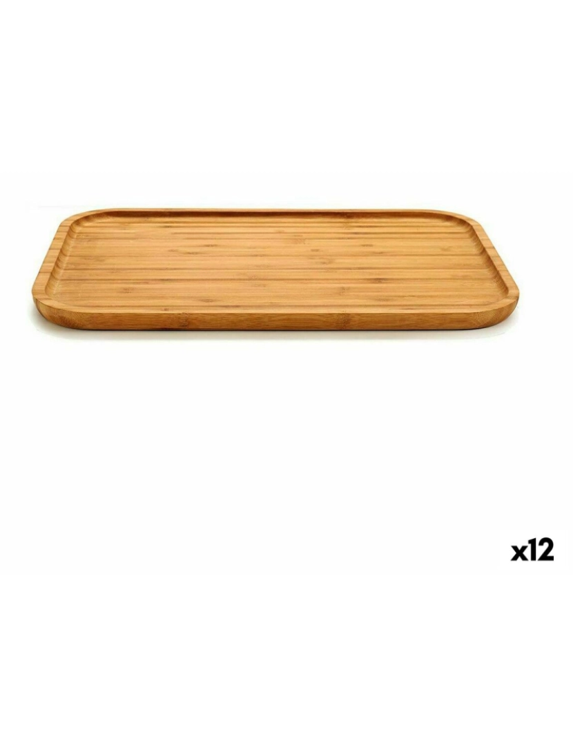 imagem de bandeja de aperitivos Retangular Castanho Bambu 36 x 1,5 x 24 cm (12 Unidades)1