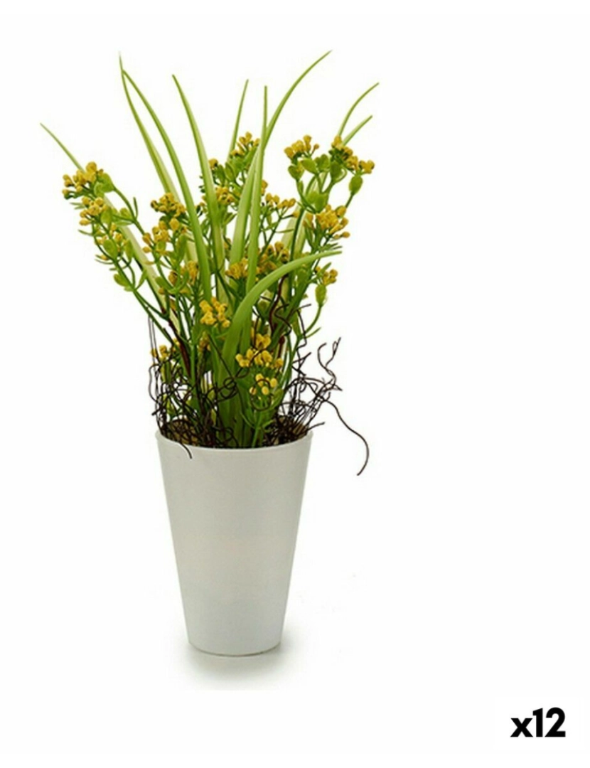 Ibergarden - Planta Decorativa Flor Plástico 12 x 30 x 12 cm (12 Unidades)