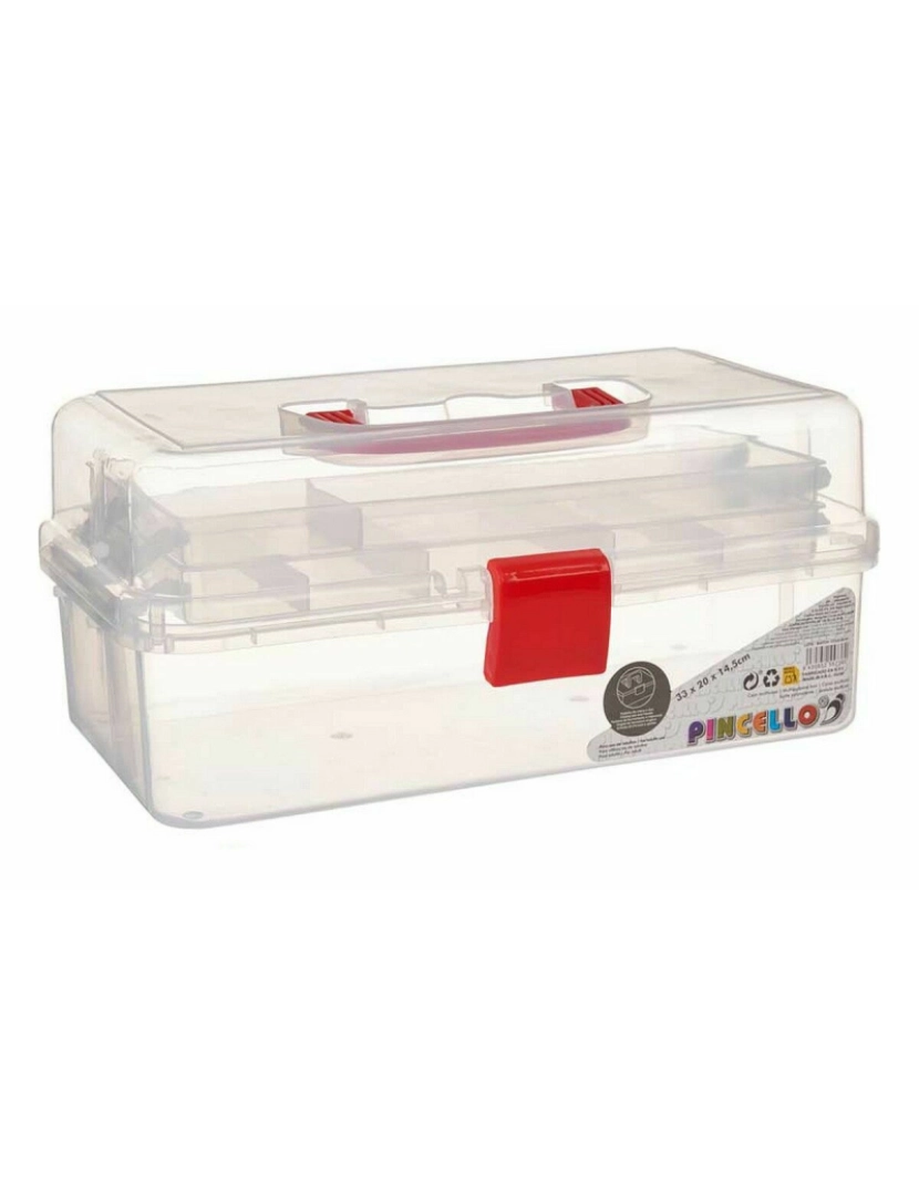imagem de Caixa Multiusos Vermelho Transparente Plástico 33 x 15 x 19,5 cm (8 Unidades)3
