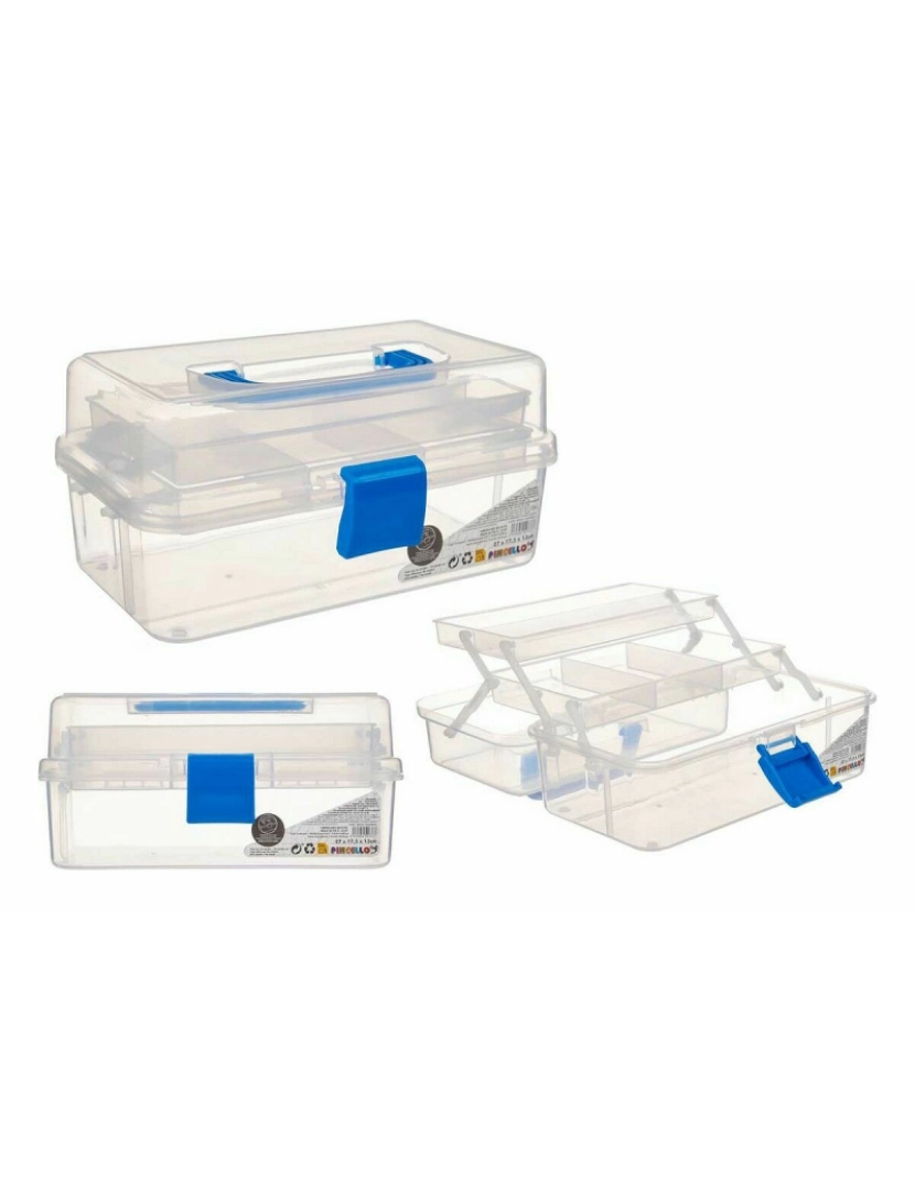 imagem de Caixa Multiusos Azul Transparente Plástico 27 x 13,5 x 16 cm (12 Unidades)2