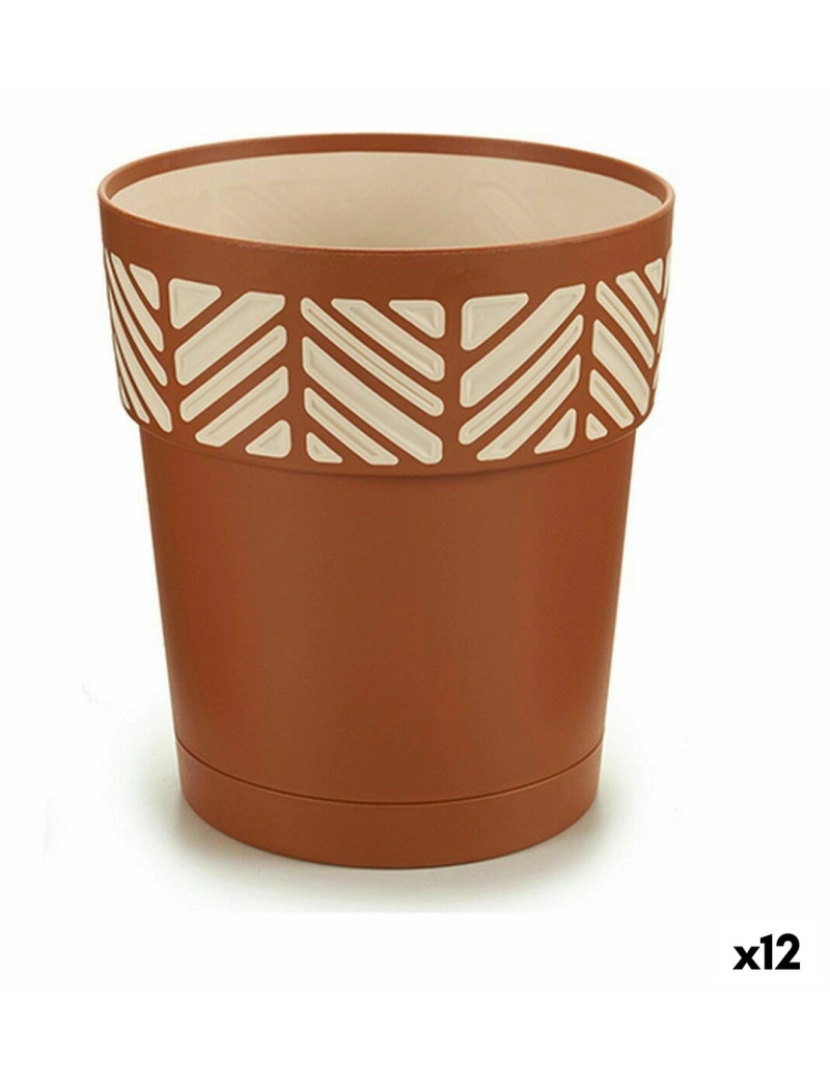 imagem de Vaso Autoirrigável Stefanplast Orfeo Terracota Plástico 15 x 15 x 15 cm (12 Unidades)1