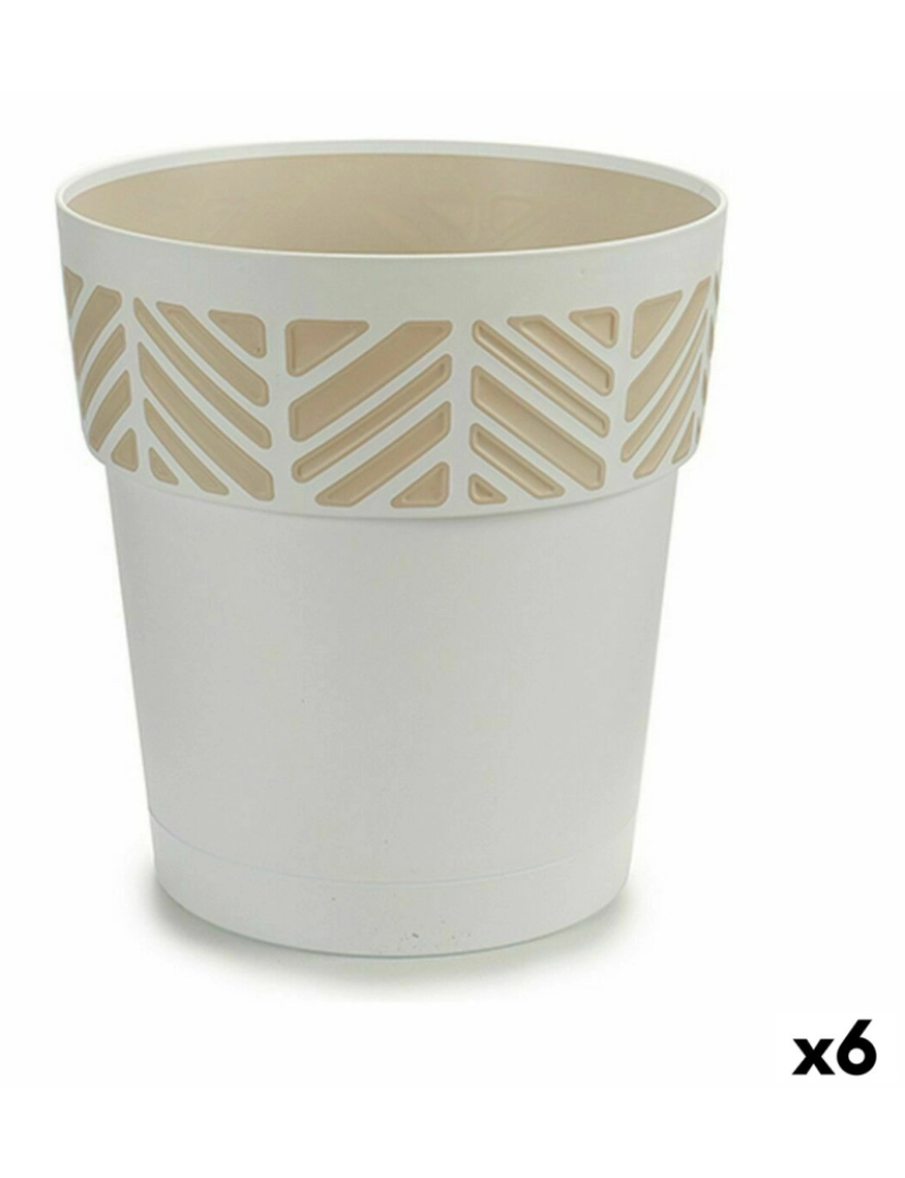 Stefanplast - Vaso Autoirrigável Stefanplast Orfeo Branco Plástico 25 x 25 x 25 cm (6 Unidades)