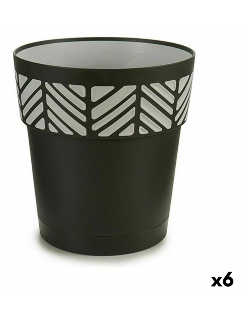 Stefanplast - Vaso Autoirrigável Stefanplast Orfeo Antracite Plástico 25 x 25 x 25 cm (6 Unidades)