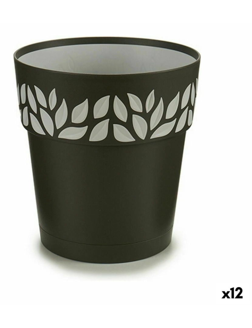 imagem de Vaso Autoirrigável Stefanplast Cloe Antracite Plástico 19 x 19 x 19 cm (12 Unidades)1