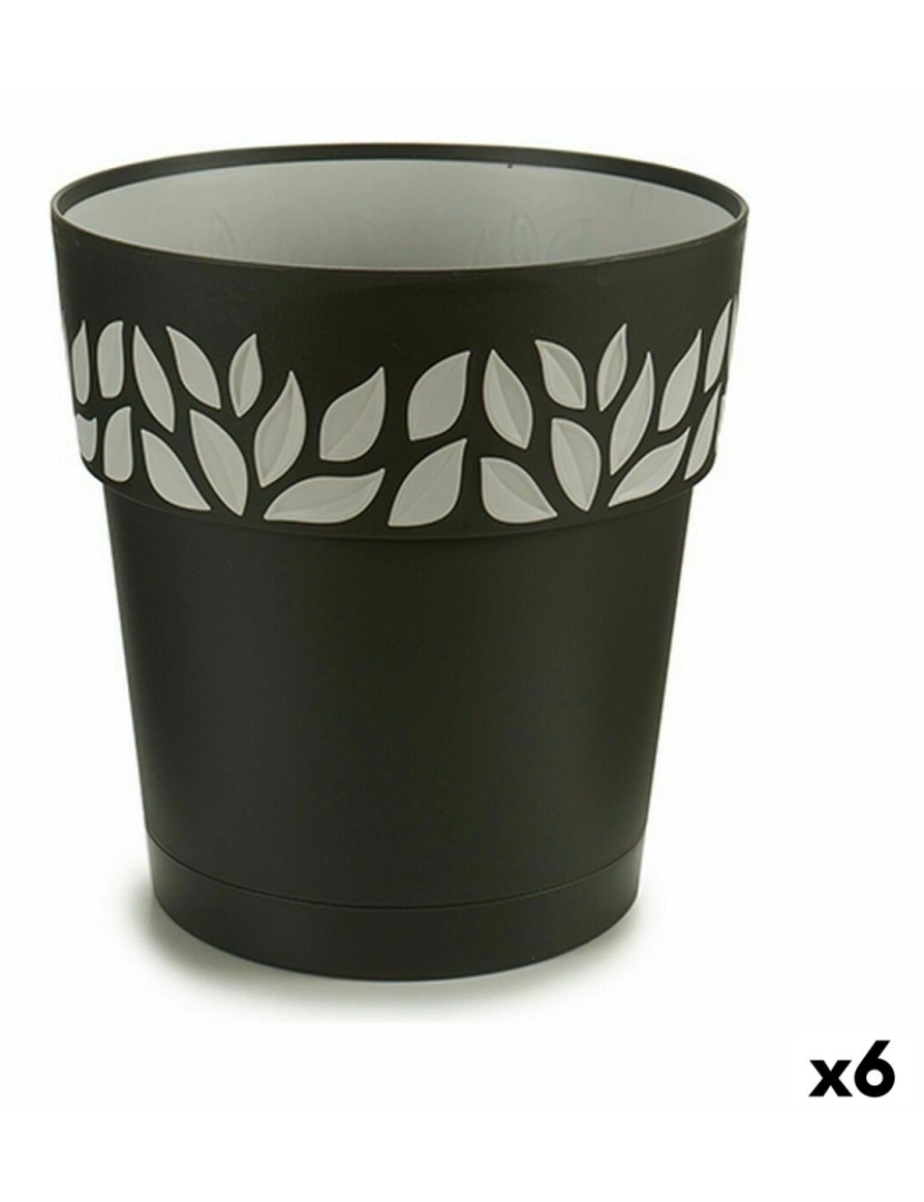 Stefanplast - Vaso Autoirrigável Stefanplast Cloe Antracite Plástico 25 x 25 x 25 cm (6 Unidades)