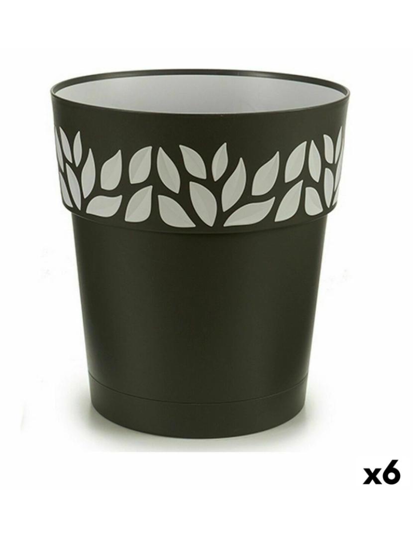 imagem de Vaso Autoirrigável Stefanplast Cloe Antracite Plástico 29 x 29 x 29 cm (6 Unidades)1