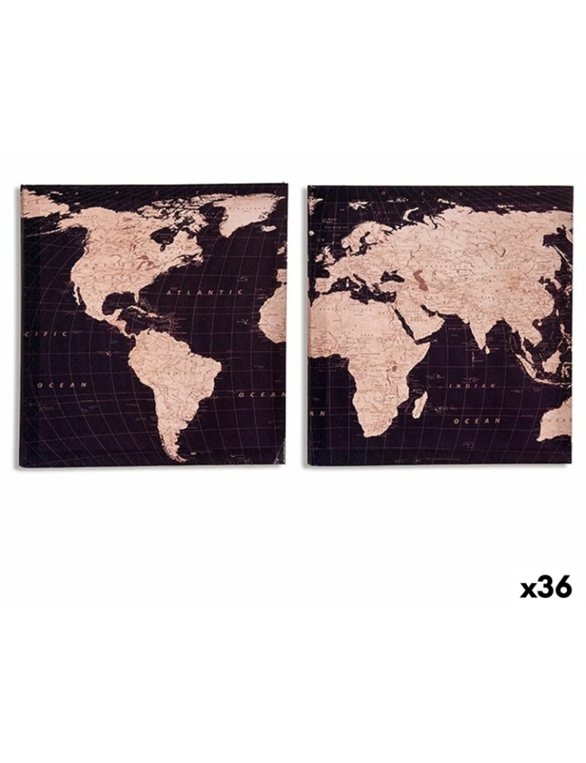 Gift Decor - Tela Mapa do Mundo 1,5 x 28 x 28 cm (36 Unidades)