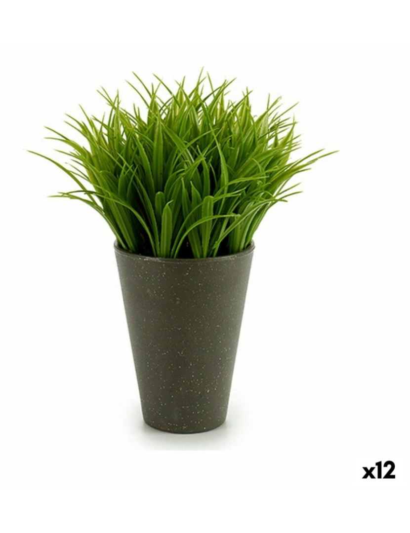 Ibergarden - Planta Decorativa Plástico 11 x 18 x 11 cm Verde Cinzento (12 Unidades)