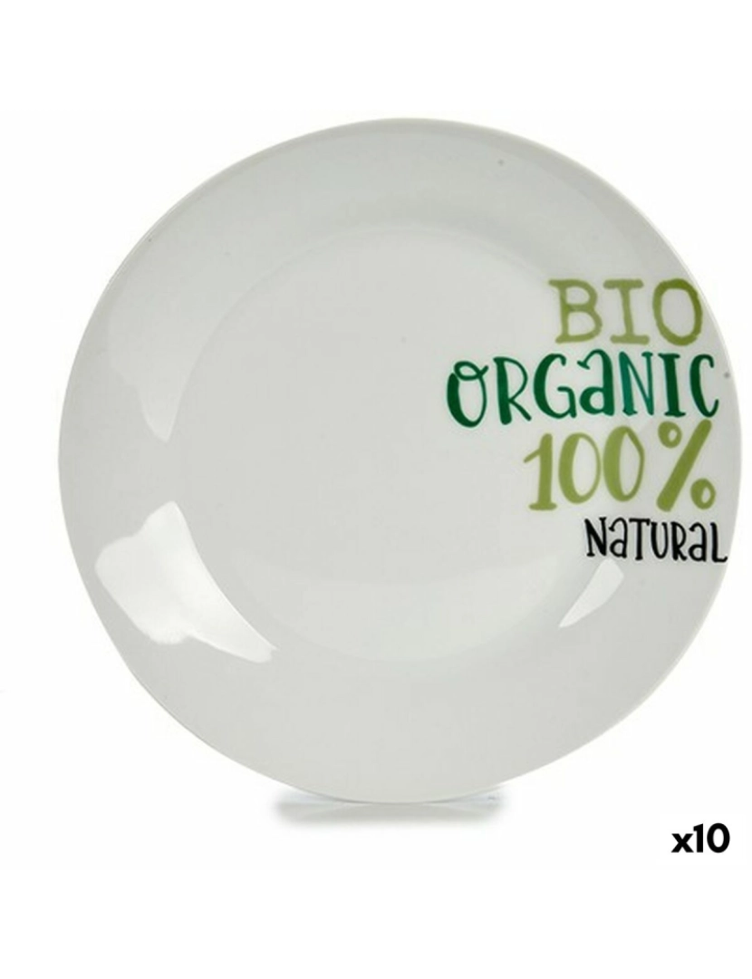 Bigbuy Home - Prato de Sobremesa Organic Porcelana 19 x 2 x 19 cm (10 Unidades)