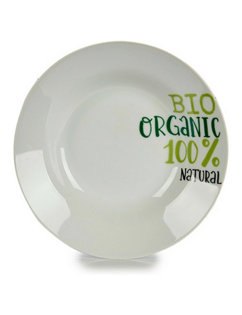 imagem de Prato Fundo Organic Branco Verde Ø 20,6 cm Porcelana (10 Unidades)2