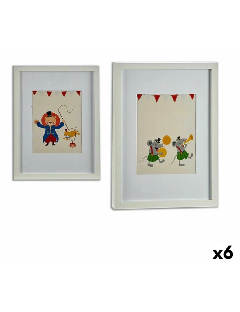 Gift Decor - Pintura Circo Multicolor Madeira 33 x 3 x 43 cm