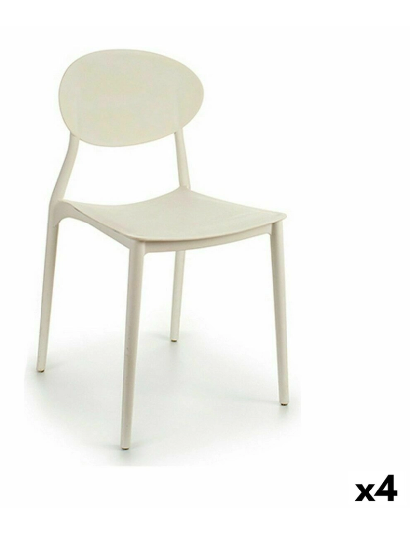 Gift Decor - Cadeira de Sala de Jantar Branco Plástico 41 x 81 x 49 cm (4 Unidades)