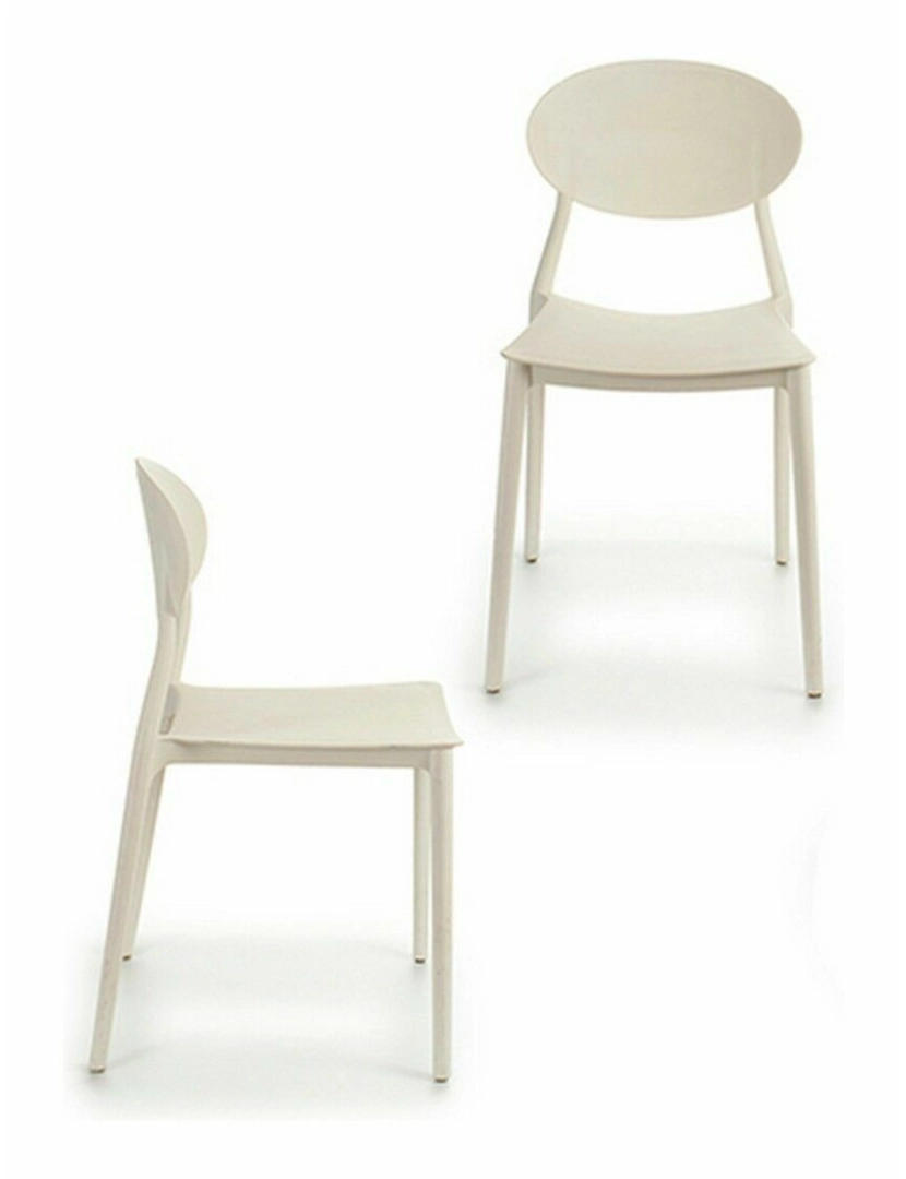 imagem de Cadeira de Sala de Jantar Branco Plástico 41 x 81 x 49 cm (4 Unidades)3
