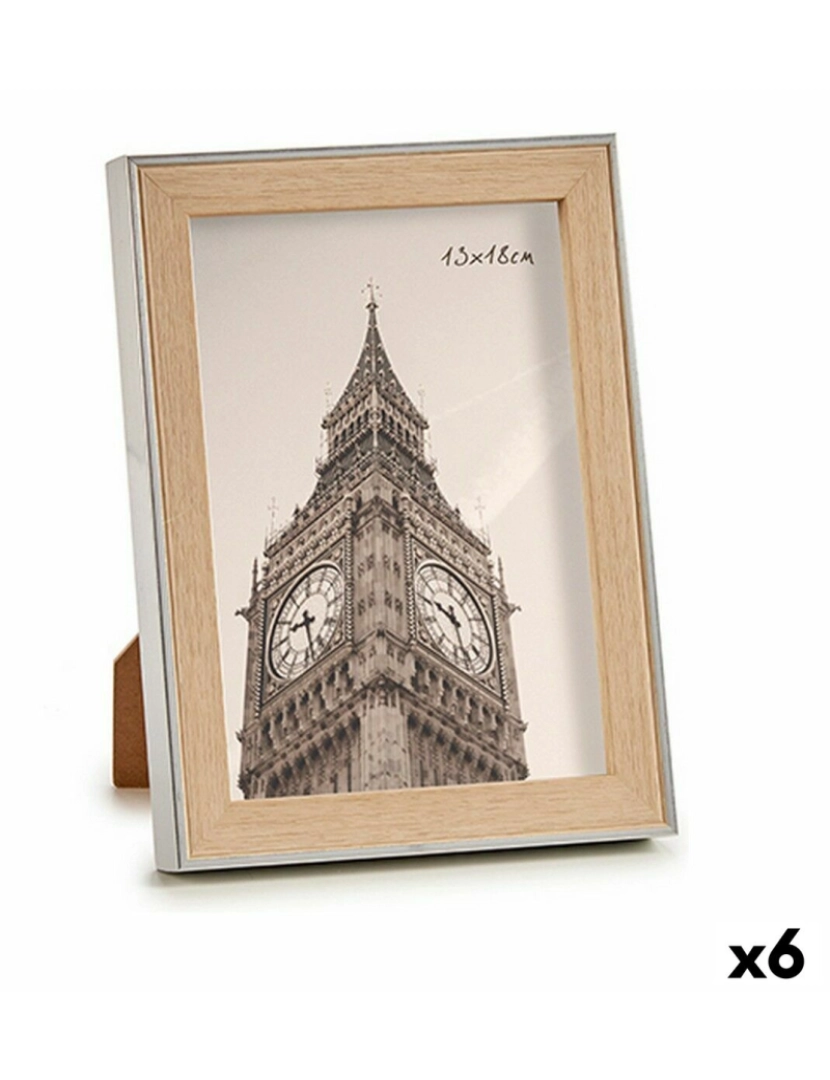 Gift Decor - Moldura de Fotos 15,6 x 2 x 20,7 cm Prateado Castanho Plástico Vidro (6 Unidades)