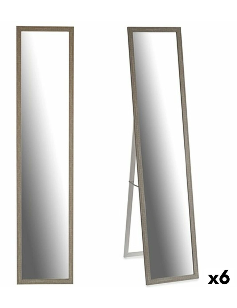 Gift Decor - Espelho de pé Cinzento Madeira Cristal 44 x 32,5 x 120 cm (6 Unidades)