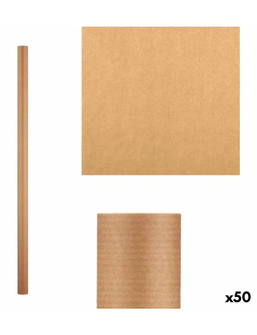 Bigbuy Home - Papel de Embrulho Castanho 70 x 200 cm (50 Unidades)