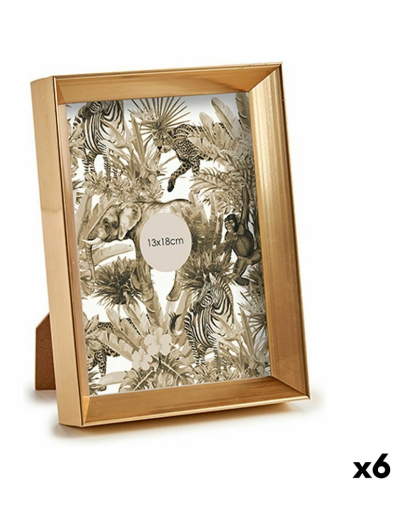 Gift Decor - Moldura de Fotos 15,2 x 20,2 x 3,5 cm Dourado Plástico Vidro (6 Unidades)