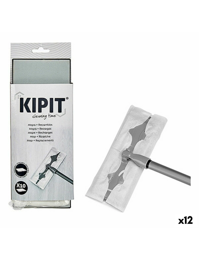 Kipit - Mopas sobresselentes Plástico TNT (Non Woven) 25,5 x 10 x 7 cm (12 Unidades)