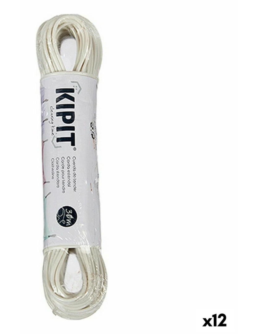 Kipit - Corda para estendal 30 m Branco PVC (12 Unidades)
