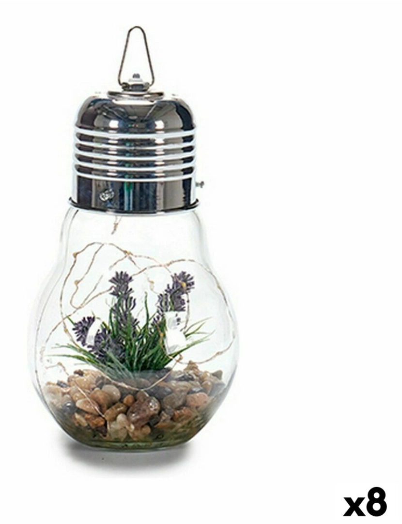 Gift Decor - Lanterna Grinaldas Lâmpada Lavanda Cristal (8 Unidades)