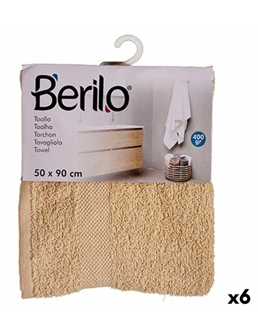 Berilo - Toalha de banho Creme 50 x 90 cm (6 Unidades)