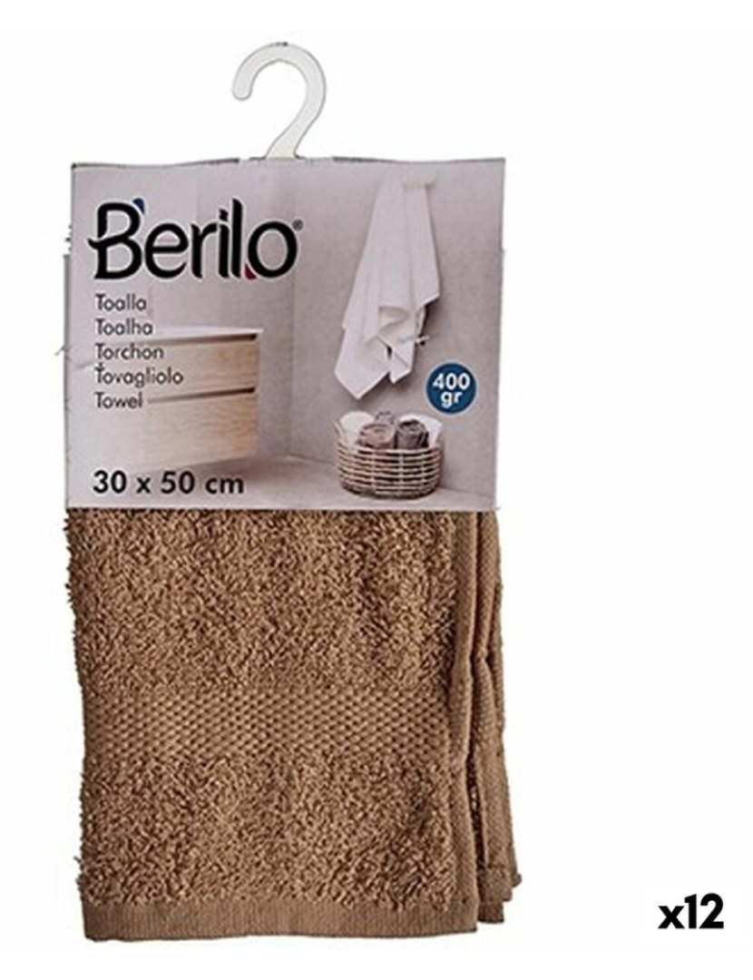 Berilo - Toalha de banho Camel 30 x 50 cm (12 Unidades)