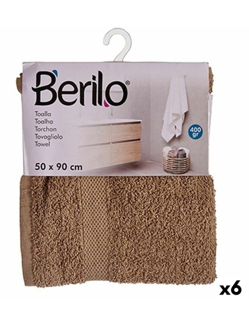 Berilo - Toalha de banho Camel 50 x 90 cm (6 Unidades)