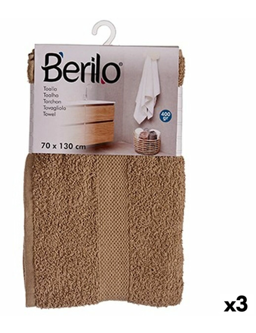 Berilo - Toalha de banho Camel 70 x 130 cm (3 Unidades)