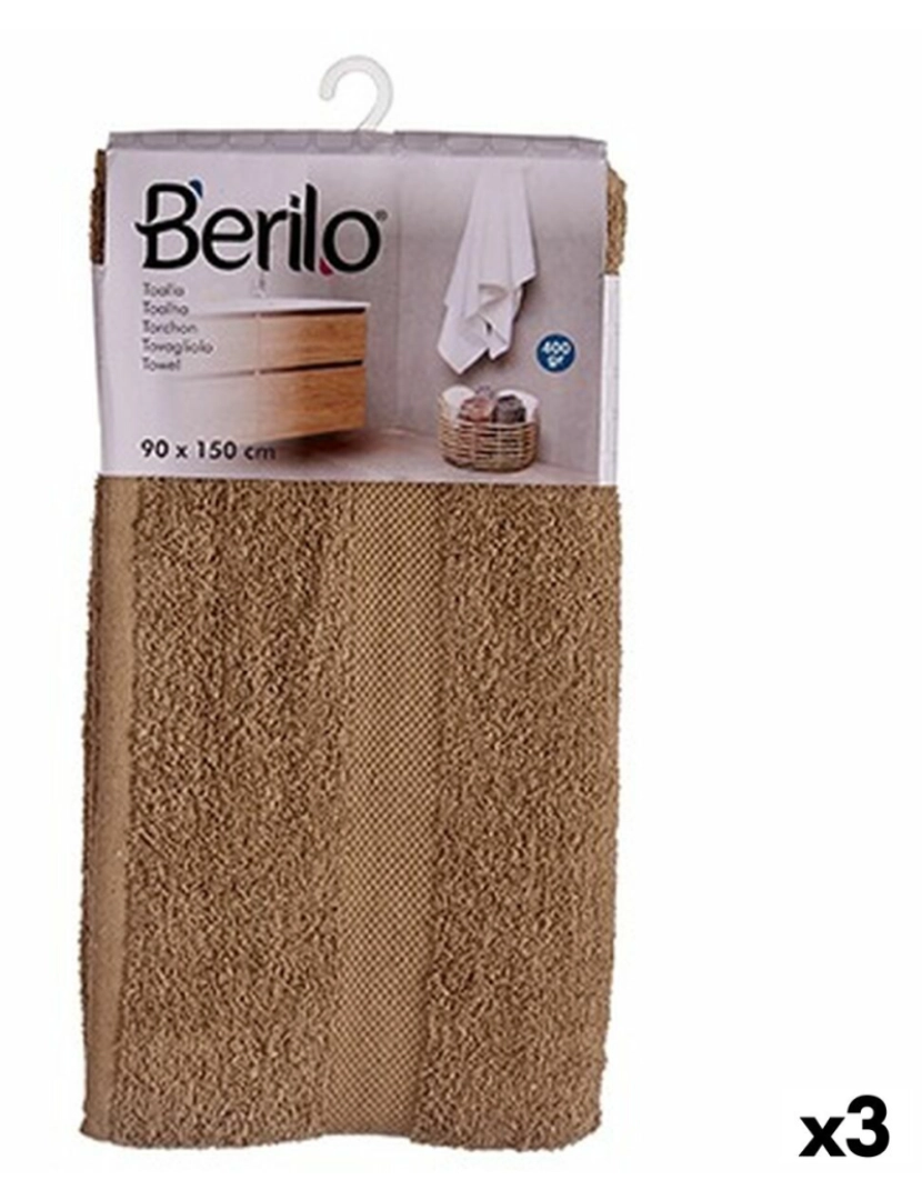 Berilo - Toalha de banho 90 x 150 cm Camel (3 Unidades)