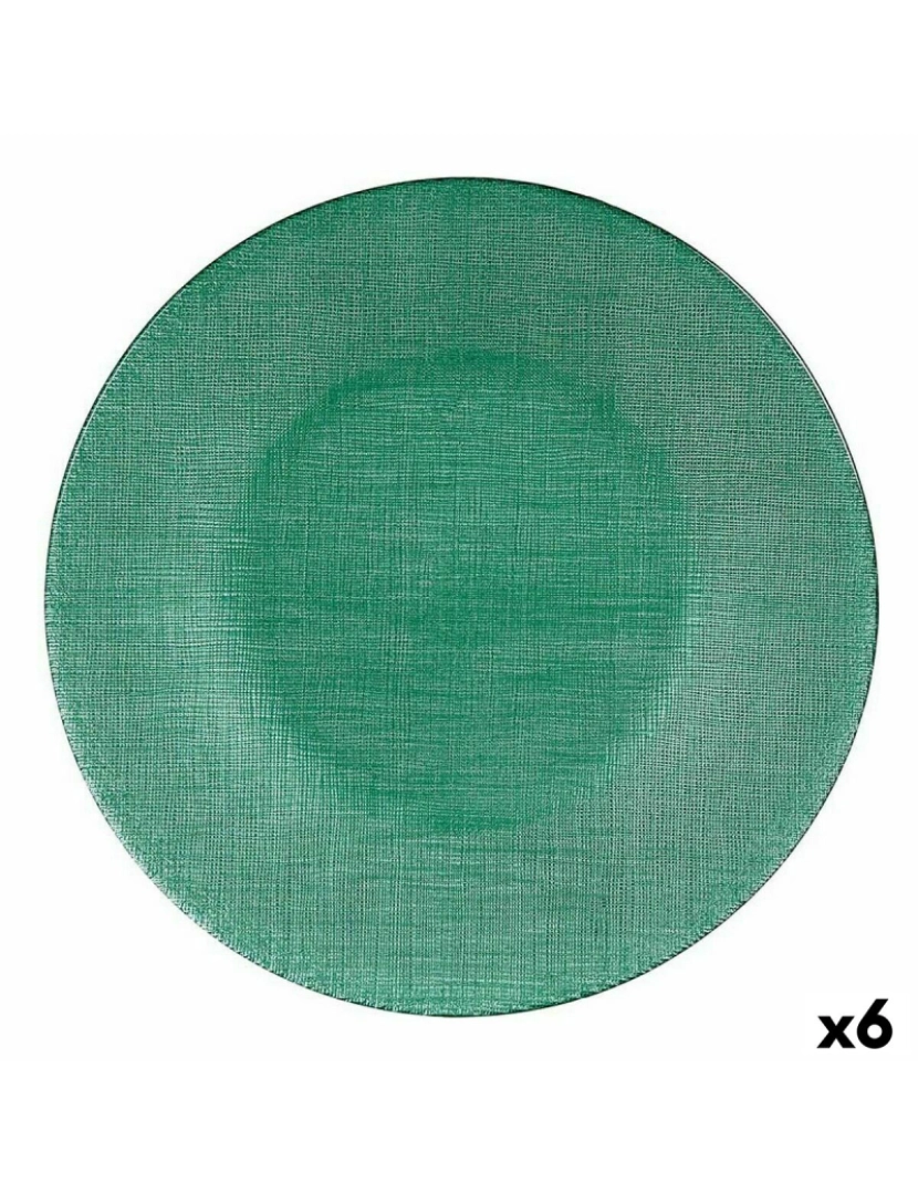 Vivalto - Prato de Jantar Verde Vidro 27,5 x 2 x 27,5 cm (6 Unidades)