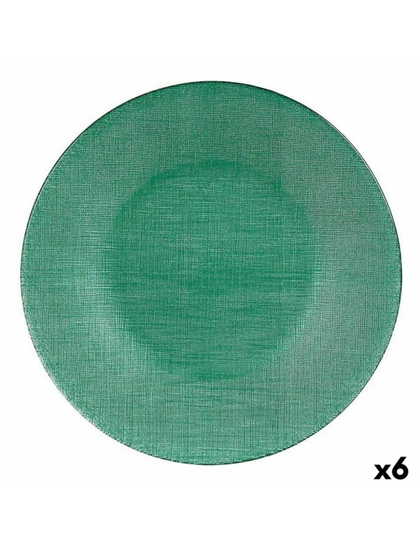 imagem de Prato de Jantar Verde Vidro 27,5 x 2 x 27,5 cm (6 Unidades)1