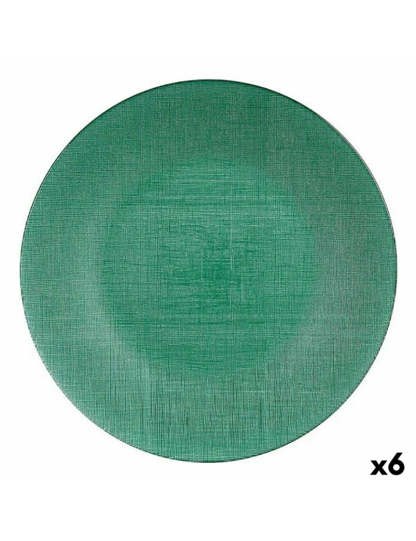 Vivalto - Prato de Jantar Verde Vidro 32,5 x 2,5 x 32,5 cm (6 Unidades)