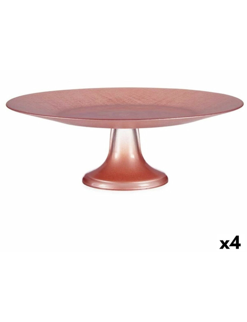 Vivalto - Tarteira Cor de Rosa Vidro 32,5 x 11 x 32,5 cm (4 Unidades)