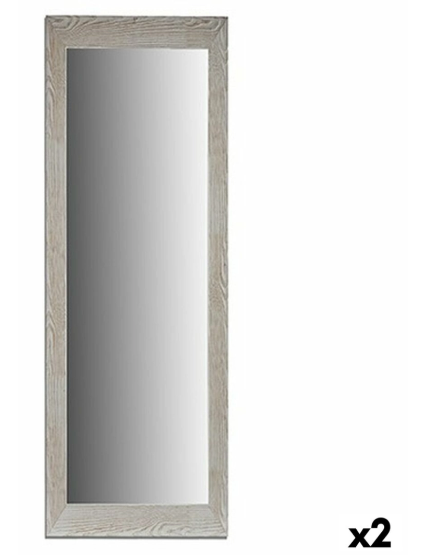 Gift Decor - Espelho de parede Madeira Branco Vidro 53,3 x 155 x 2 cm (2 Unidades)