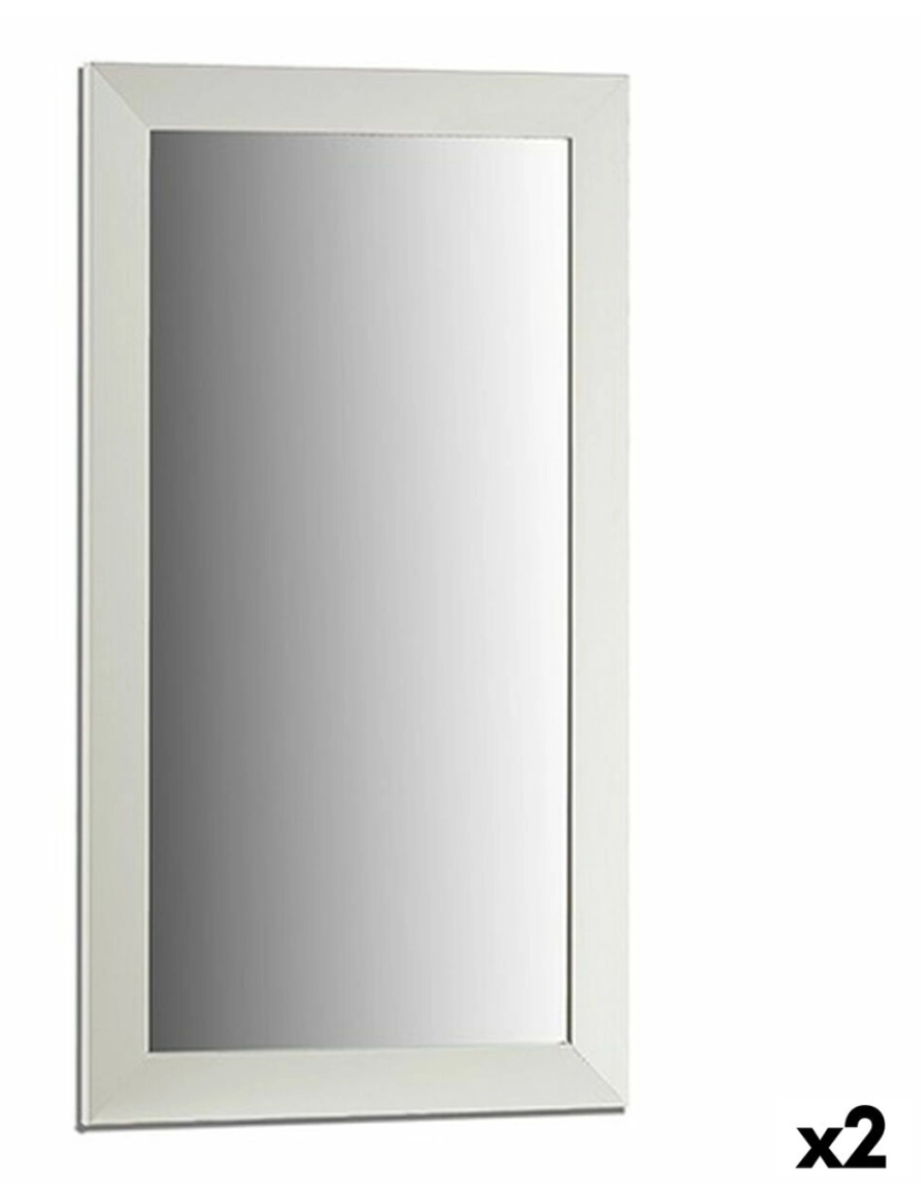 imagem de Espelho de parede Branco Madeira Vidro 64,3 x 84,5 x 1,5 cm (2 Unidades)1